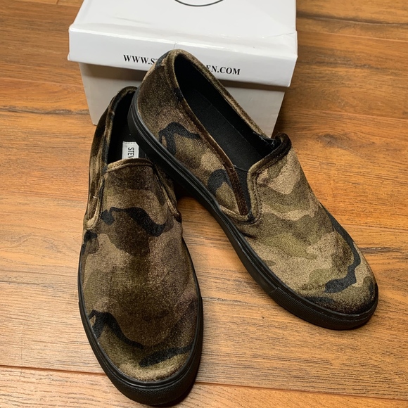 Steve Madden Other - NEW Steve Madden | Camo Velvet Slip-On Sneakers